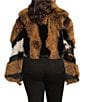 Azalea Wang Plus Size Chiara Brown Faux Fur High Collared Bolero Jacket, Color:Brown - Image 3