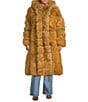 Azalea Wang Plus Size Elizabeth Tan Faux Fur Hooded Neck Oversize Snap Front Trench Coat, Color:Tan - Image 2