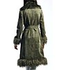 Azalea Wang Plus Size Gilda Olive Faux Sherpa Collared Belted Oversize Trench Coat - Image 2