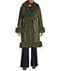 Azalea Wang Plus Size Gilda Faux Sherpa Collared Belted Oversize Trench Coat - Image 1