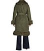 Azalea Wang Plus Size Gilda Faux Sherpa Collared Belted Oversize Trench Coat - Image 3