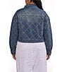 Azalea Wang Plus Size Gramercy-Denim Antique Gold Flat Stud Point Collar Jean Jacket - Image 3
