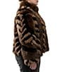 Azalea Wang Plus Size Inez Striped Faux Fur Collared Filled Statement Jacket - Image 3