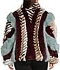 Azalea Wang Plus Size Inez Striped Faux Fur Collared Filled Statement Jacket - Image 3
