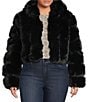 Azalea Wang Plus Size Jolene Faux Fur Hooded Filled Jacket, Color:Black - Image 1