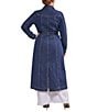 Azalea Wang Plus Size Lucienne-Denim Point Collar Belted Button Front Trench Coat - Image 2