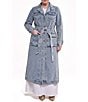 Azalea Wang Plus Size Lucienne-Light Denim Notch Collar Belted Button Front Trench Coat - Image 2