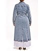 Azalea Wang Plus Size Lucienne-Light Denim Notch Collar Belted Button Front Trench Coat - Image 3