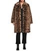 Azalea Wang Plus Size Mirella Oversized Tan Multi Faux Fur Shawl Collared Belted Trench Coat, Color:Dark Beige - Image 1