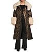Azalea Wang Plus Size Otelia Brocade Faux Sherpa Belted Trench Coat, Color:Black - Image 1