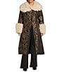Azalea Wang Plus Size Otelia Brocade Faux Sherpa Belted Trench Coat, Color:Black - Image 2