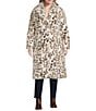 Azalea Wang Plus Size Pepper Snow Leopard Faux Fur Oversize Maxi Coat, Color:Beige - Image 2