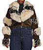 Azalea Wang Plus Size Portia Faux Fur Collared Filled Jacket, Color:Brown - Image 1