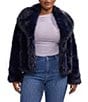 Azalea Wang Plus Size Regina Faux Fur Wing Collar Oversize Snap Front Jacket - Image 1