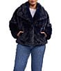 Azalea Wang Plus Size Regina Faux Fur Wing Collar Oversize Snap Front Jacket - Image 4