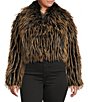 Azalea Wang Plus Size Saoirse Faux Fur Oversize Collared Cropped Bolero Jacket, Color:Black - Image 2