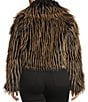 Azalea Wang Plus Size Saoirse Faux Fur Oversize Collared Cropped Bolero Jacket, Color:Black - Image 3