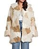 Azalea Wang Plus Size Taher Faux Fur Patchwork Shawl Collar Oversize Trench Coat, Color:Beige - Image 1