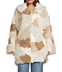 Azalea Wang Plus Size Taher Faux Fur Patchwork Shawl Collar Oversize Trench Coat, Color:Beige - Image 2