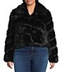 Azalea Wang Plus Size Tumi Faux Fur Collared Filled Jacket, Color:Black - Image 2