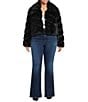 Azalea Wang Plus Size Tumi Faux Fur Collared Filled Jacket, Color:Black - Image 4