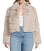 Azalea Wang Plus Size Tumi Faux Fur Collared Filled Jacket, Color:Beige - Image 1