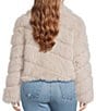 Azalea Wang Plus Size Tumi Faux Fur Collared Filled Jacket, Color:Beige - Image 2