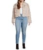 Azalea Wang Plus Size Tumi Faux Fur Collared Filled Jacket, Color:Beige - Image 3