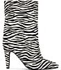 Azalea Wang Polly Zebra Print Calf Hair Pointed Toe Mid Calf Boots - Image 2