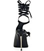 Azalea Wang Previa Croco Print Ankle Wrap Tie Toe Loop Dress Sandals - Image 3