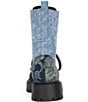 Azalea Wang Providence Mixed Print Denim Combat Boots - Image 3