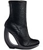 Azalea Wang Rapture Snake Embossed Open Curved Wedge Booties - Image 2