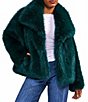 Azalea Wang Regina-Forest Oversize Shawl Collar Faux Fur Jacket - Image 1