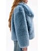 Azalea Wang Regina Sky Blue Faux Fur Shawl Collar Button Front Jacket, Color:Skyblue - Image 3