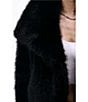 Azalea Wang Regina Solid Faux Fur Shawl Collar Button Front Jacket, Color:Midnight - Image 4