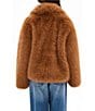 Azalea Wang Regina Tan Faux Fur Oversize Collar Snap Front Jacket, Color:Tan - Image 2