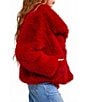 Azalea Wang Reginia-Red Oversize Shawl Collar Snap Front Jacket - Image 4