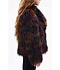 Azalea Wang Remme Faux Fur Abstract Print Shawl Collar Oversize Fit Jacket, Color:Burgundy - Image 3