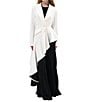 Azalea Wang Rexa Solid Notch Collar Asymmetrical Hem Button Front A-Line Jacket, Color:White Black - Image 1