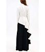 Azalea Wang Rexa Solid Notch Collar Asymmetrical Hem Button Front A-Line Jacket, Color:White Black - Image 2