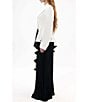 Azalea Wang Rexa Solid Notch Collar Asymmetrical Hem Button Front A-Line Jacket, Color:White Black - Image 3