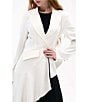 Azalea Wang Rexa Solid Notch Collar Asymmetrical Hem Button Front A-Line Jacket, Color:White Black - Image 5