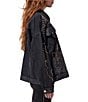 Azalea Wang Ricki Studded Point Collar Button Front Denim Jacket, Color:Black - Image 5
