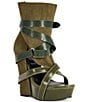 Azalea Wang Rothko Snake Print Straps Sandal Booties - Image 1