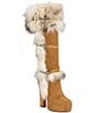 Azalea Wang Rylan Faux Fur Buckle Strap Platform Block Heel Boots - Image 1