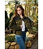 Azalea Wang Sampson Point Collar Drawstring Denim Jacket - Image 6