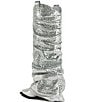 Color:Silver - Image 3 - Shawnee Metallic Foldover Scrunch Shaft Western Booties