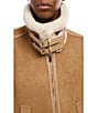 Azalea Wang Shearling Faux Fur Collared Long Poncho, Color:Brown - Image 4