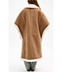 Azalea Wang Shearling Faux Fur Collared Long Poncho, Color:Brown - Image 6