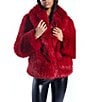 Azalea Wang Simona Faux Fur Oversize Shawl Collar Open Front Jacket, Color:Red - Image 1